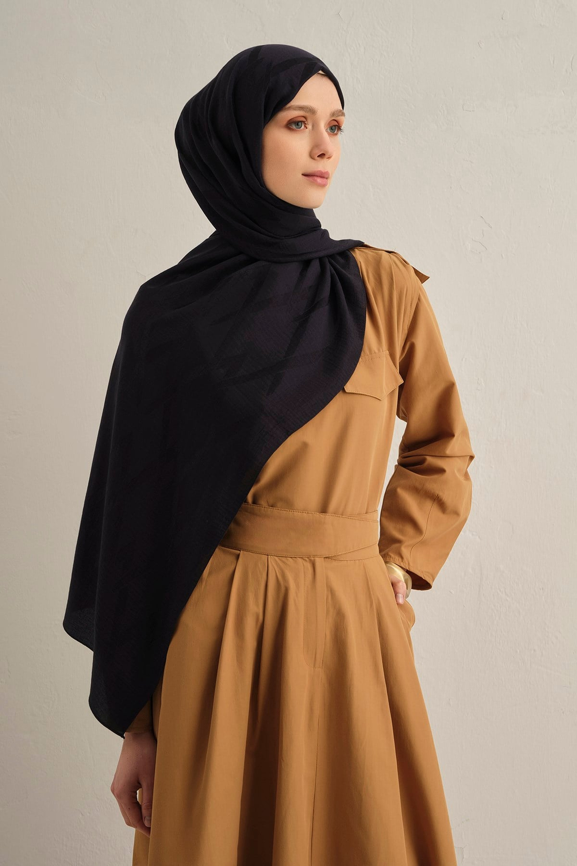Armine Lyocell Naia Zikzak Desen Şal  1- 03