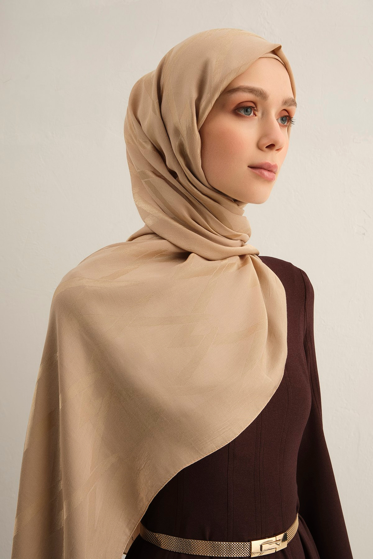 Armine Lyocell Naia Zikzak Desen Şal  1- 04