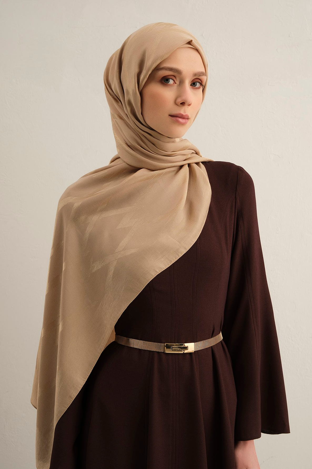 Armine Lyocell Naia Zikzak Desen Şal  1- 04