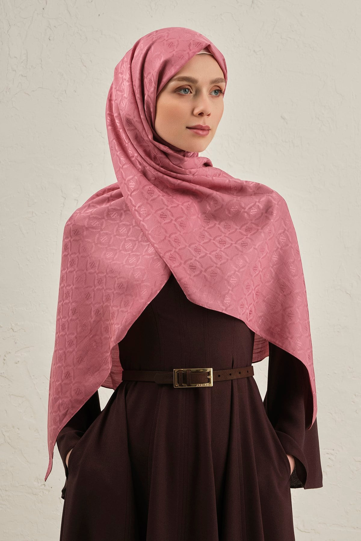 Armine Pamuk  Floş Monogram Zincir Şal 1 37