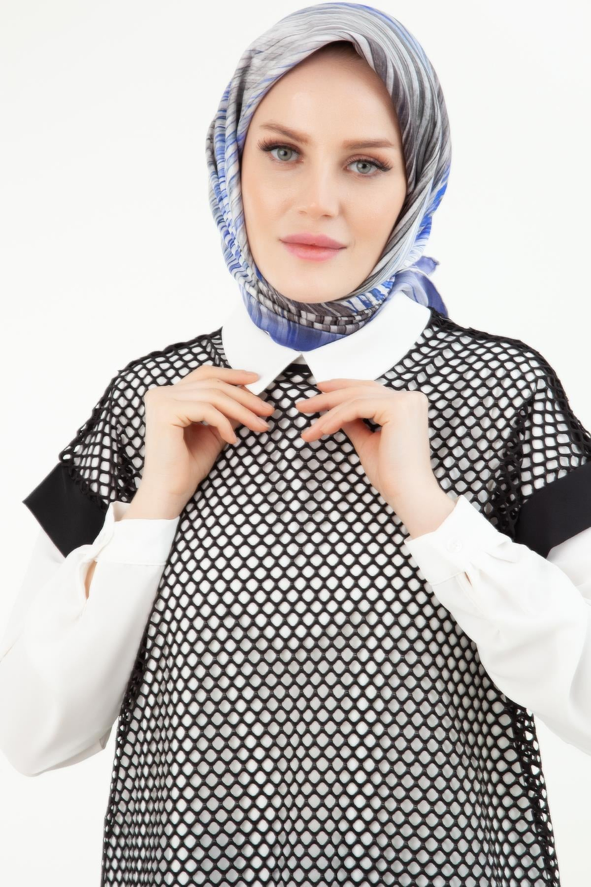 ARMİNE TREND Beli Lastikli Pantolonlu Basic Gömlekli Fileli Üçlü Takım Siyah 24YT633