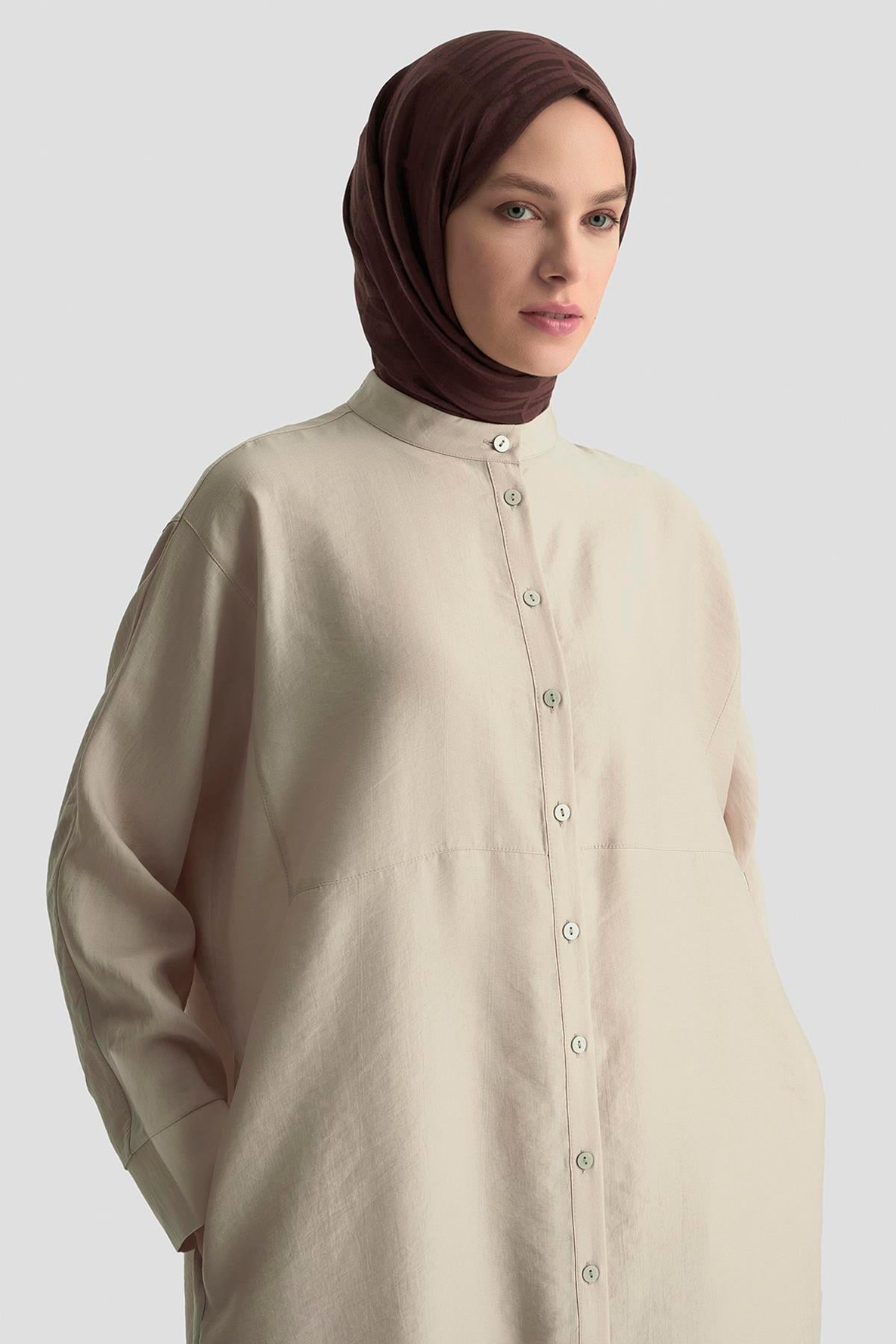 ARMİNE TREND Boydan Düğmeli Rahat Kesim Pantolonlu İkili Takım Taş 25YT669