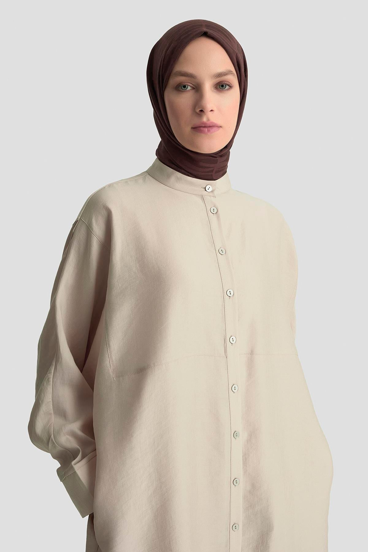 ARMİNE TREND Boydan Düğmeli Rahat Kesim Pantolonlu İkili Takım Taş 25YT669