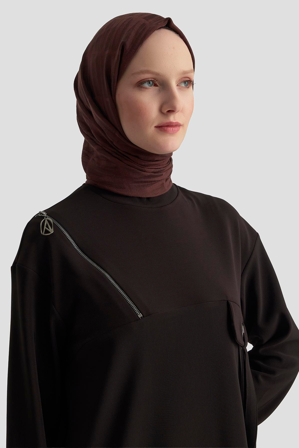ARMİNE TREND Cep Kapağı Kuşgözü Detaylı Fitilli Tunik Siyah 25KT453