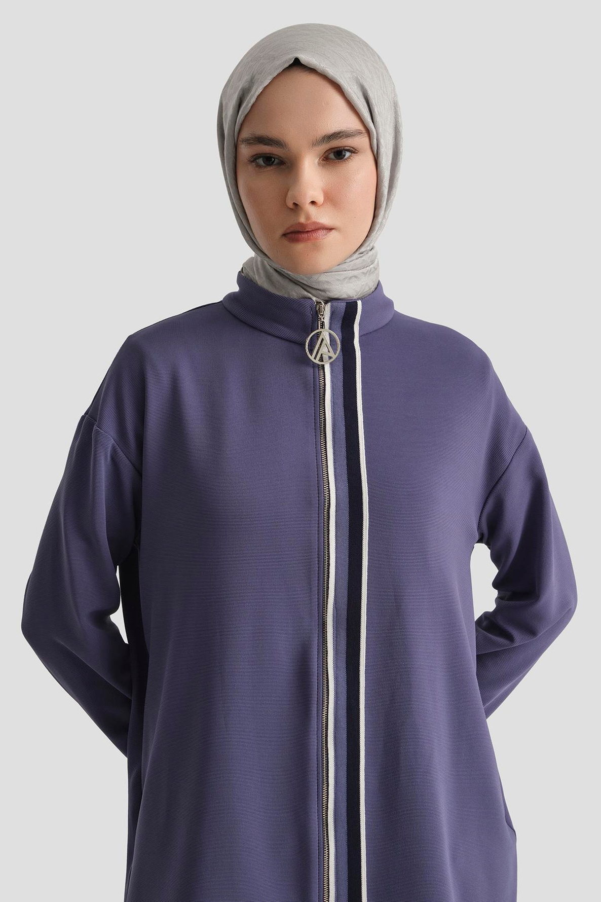 ARMİNE TREND Fermuarlı Pantolonlu İkili Takım-Mor 25YT633