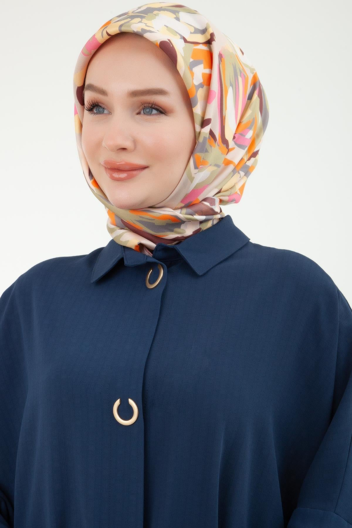 ARMİNE TREND Gömlek Yakalı Çıt Çıtlı Giy Çık Lacivert 24YT512