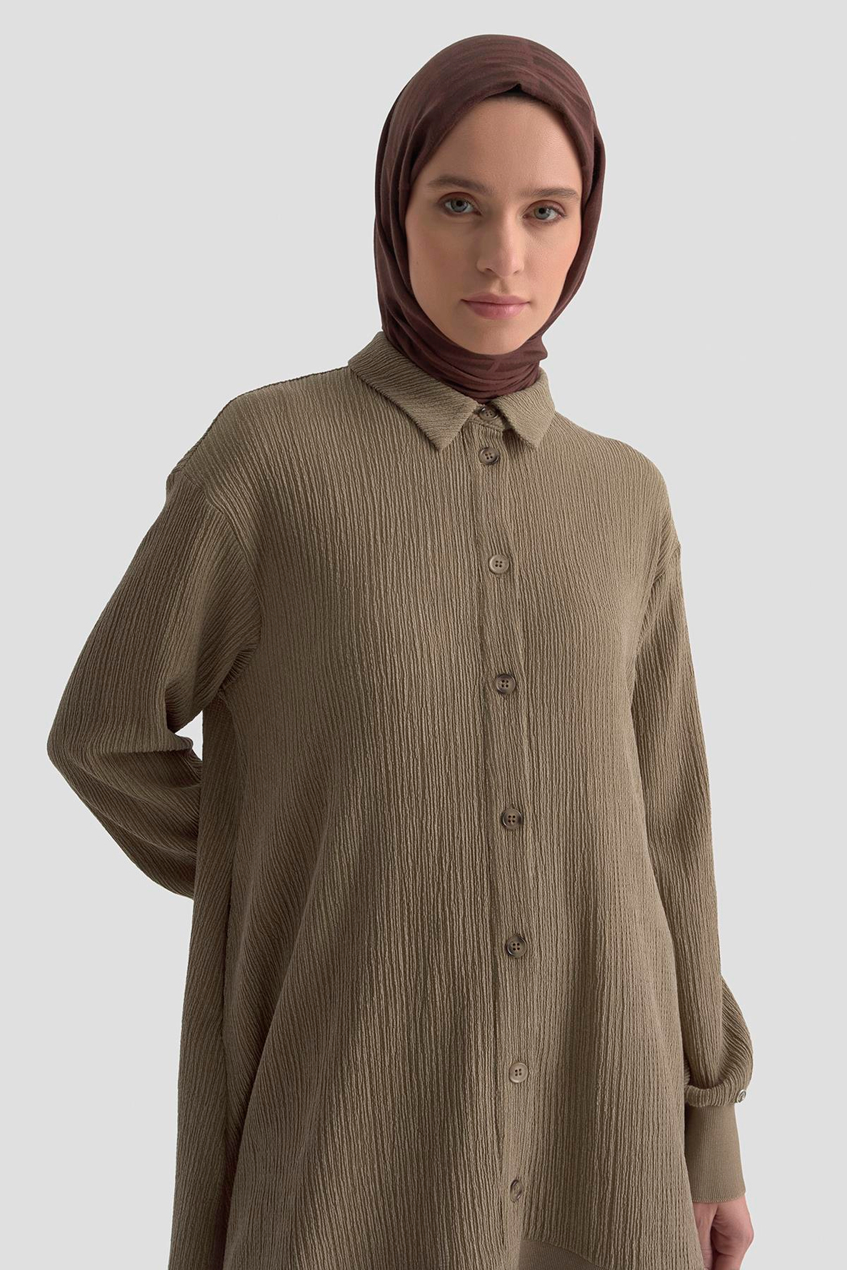 ARMİNE TREND Ribana Detaylı Asimetrik Kesim Fitilli Pantolonlu İkili Takım Camel 25KT6103
