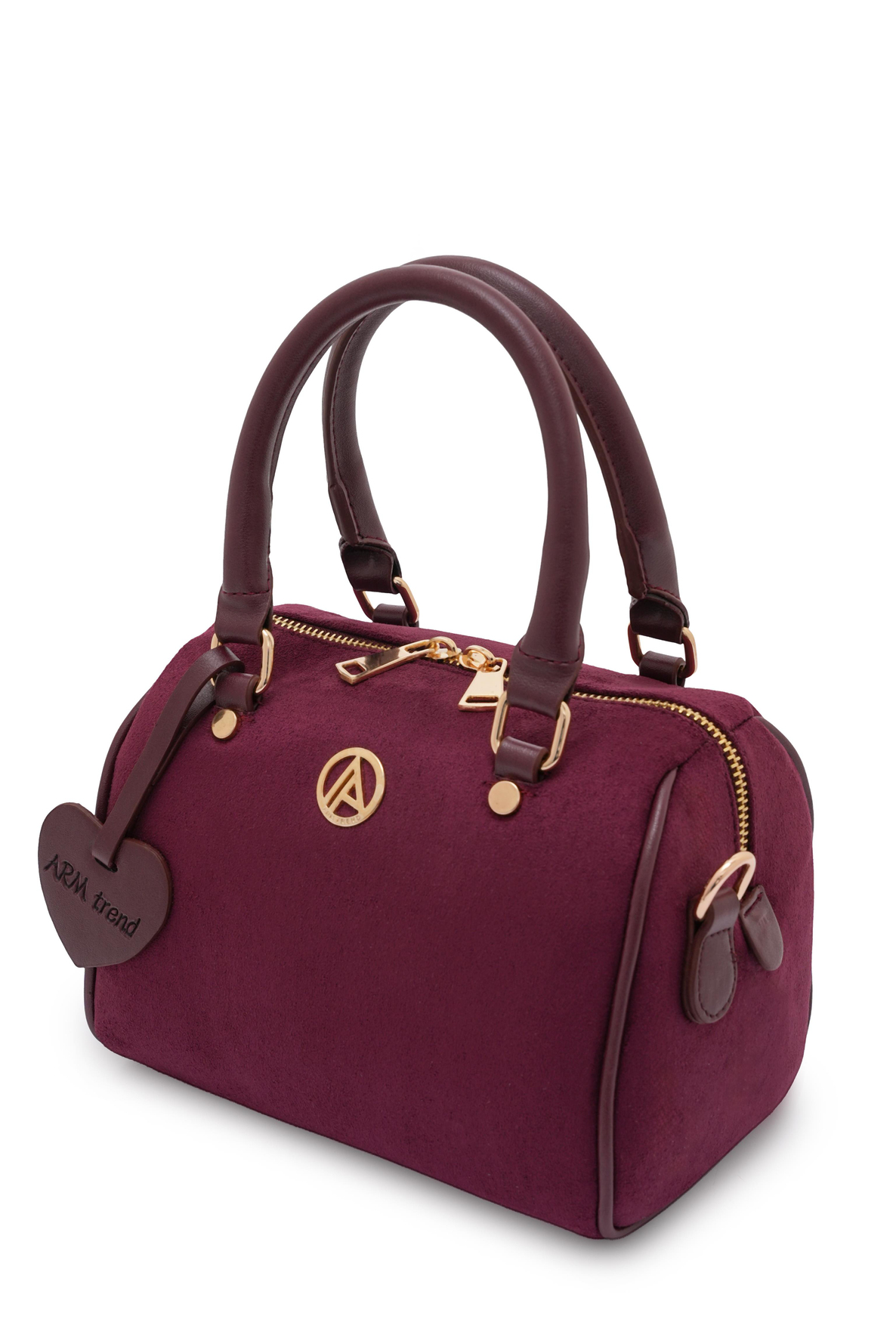 ARMİNE TREND Uzun Askılı Orta Boy Speedy Çanta Bordo Süet ARM140