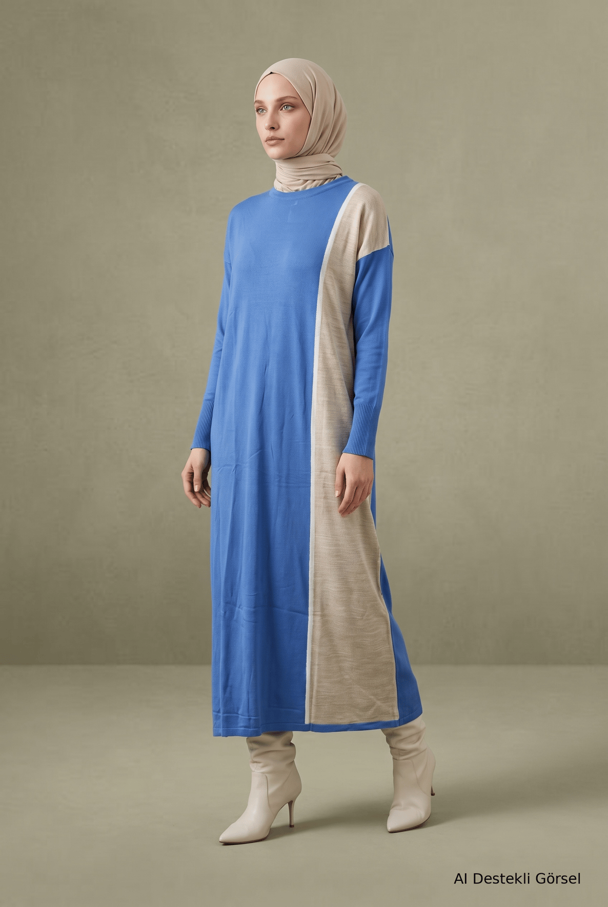 Armine Triko Elbise 22KD900 İndigo