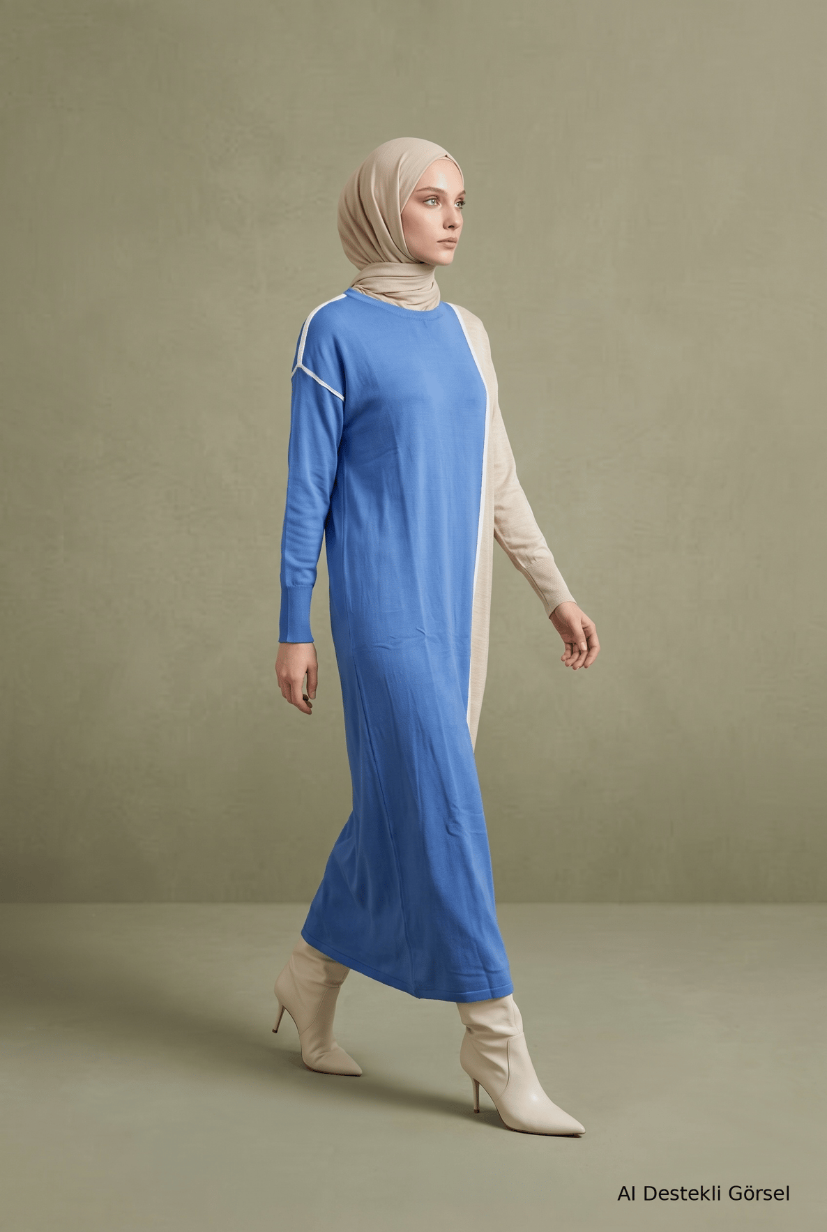 Armine Triko Elbise 22KD900 İndigo