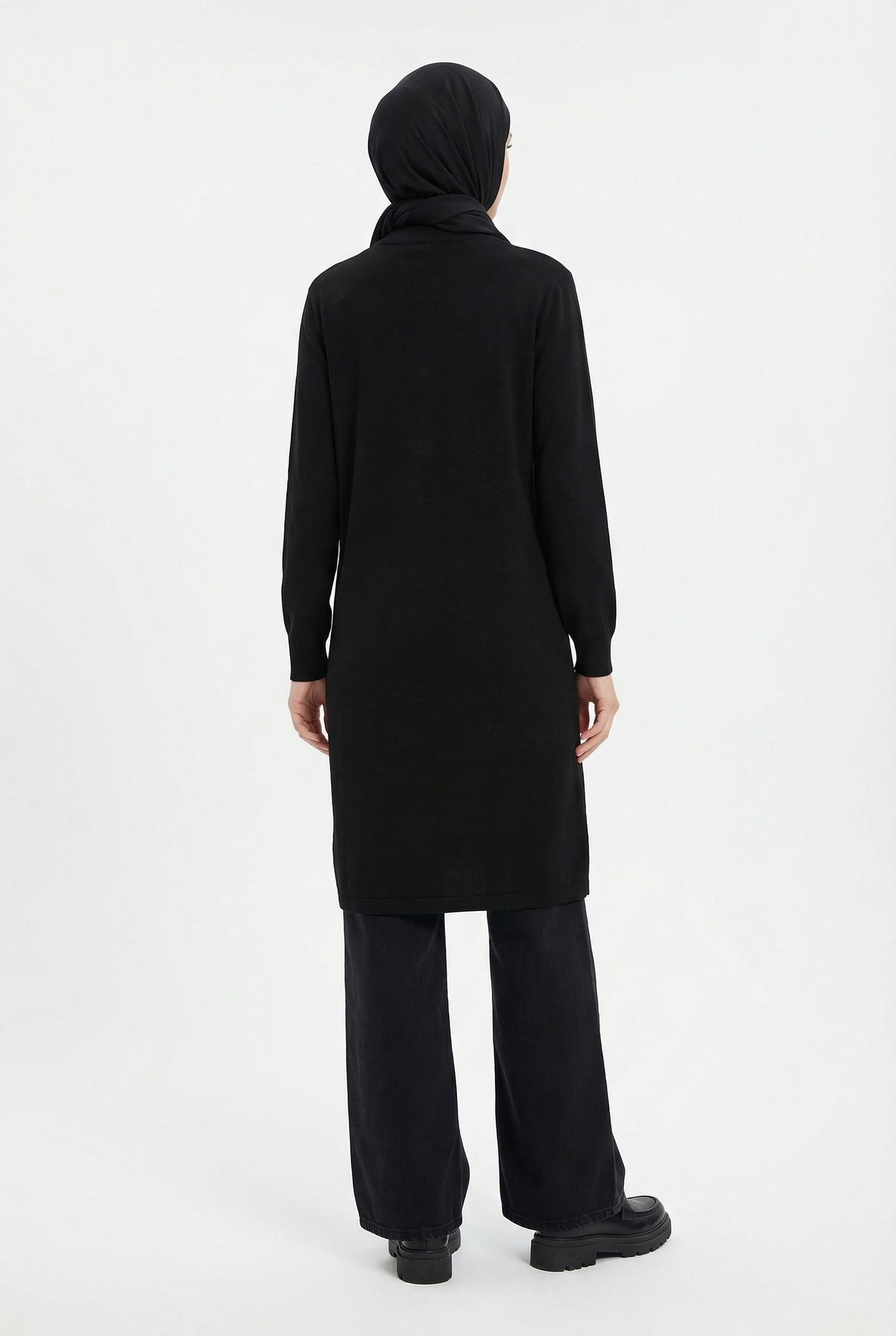 Fermuar Detaylı Basic Tunik Siyah