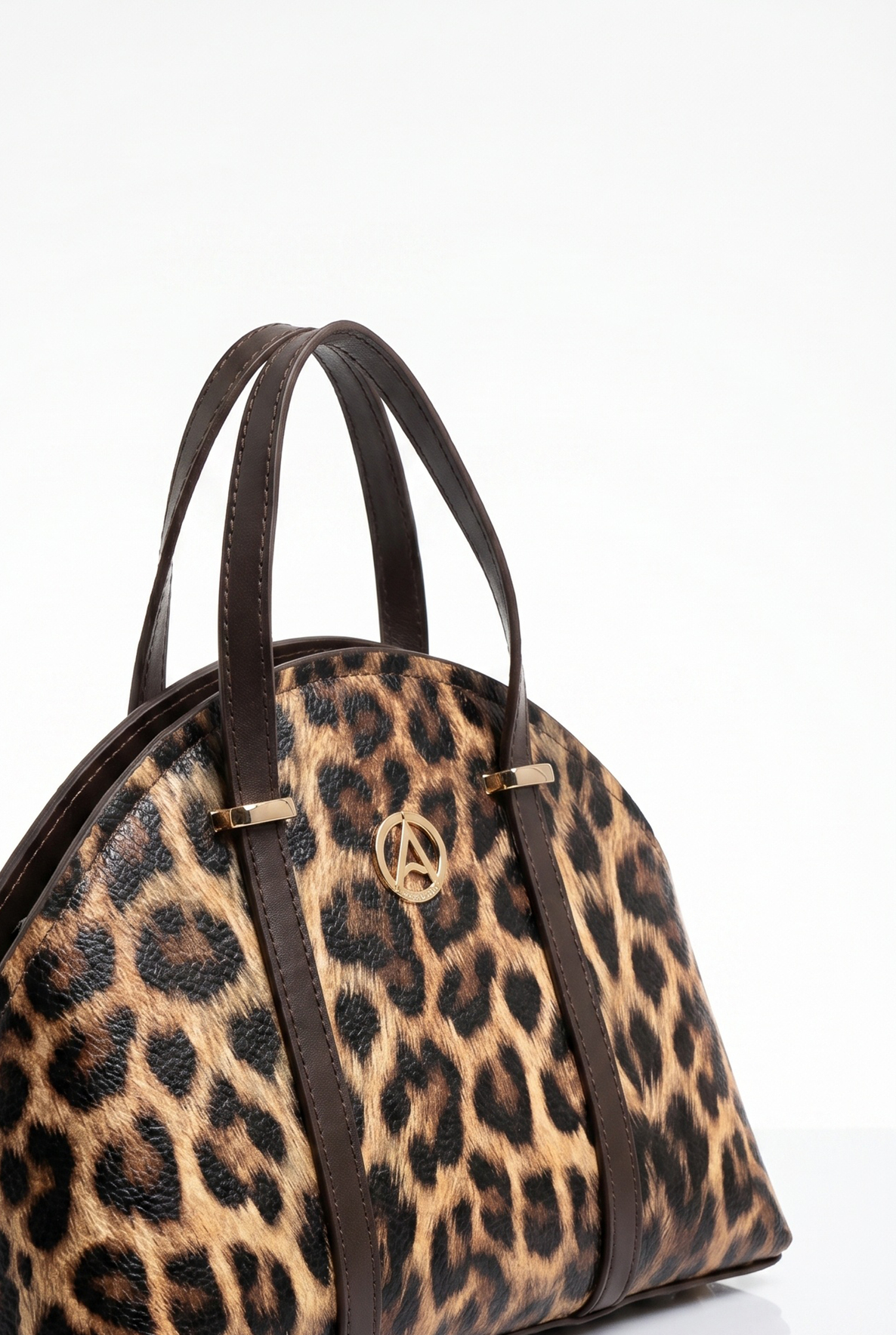 Matmaze Model  Kemer Askılı Fermuarlı El ve Omuz Çantası Leopar Kahve ARM129