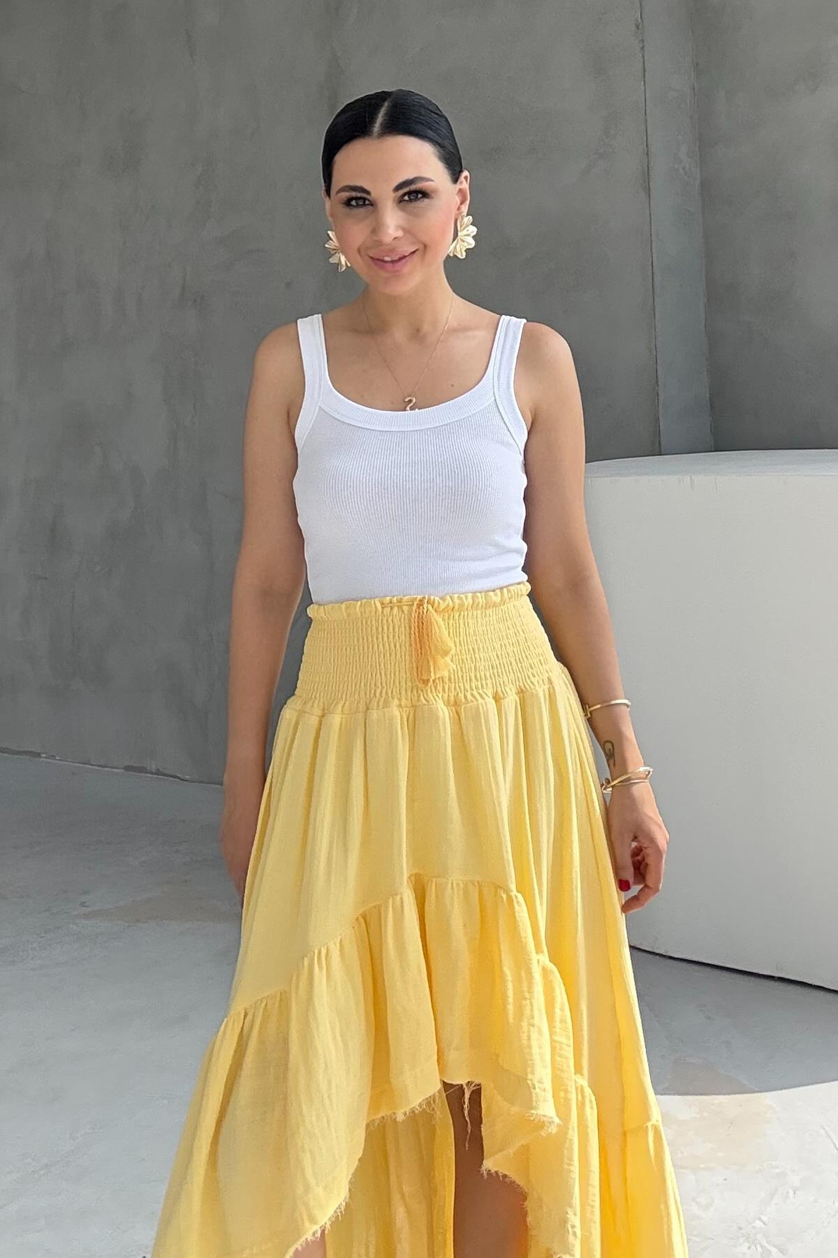 Beyaz Slim Fit Dar Kesim U Yaka Fitilli Atlet