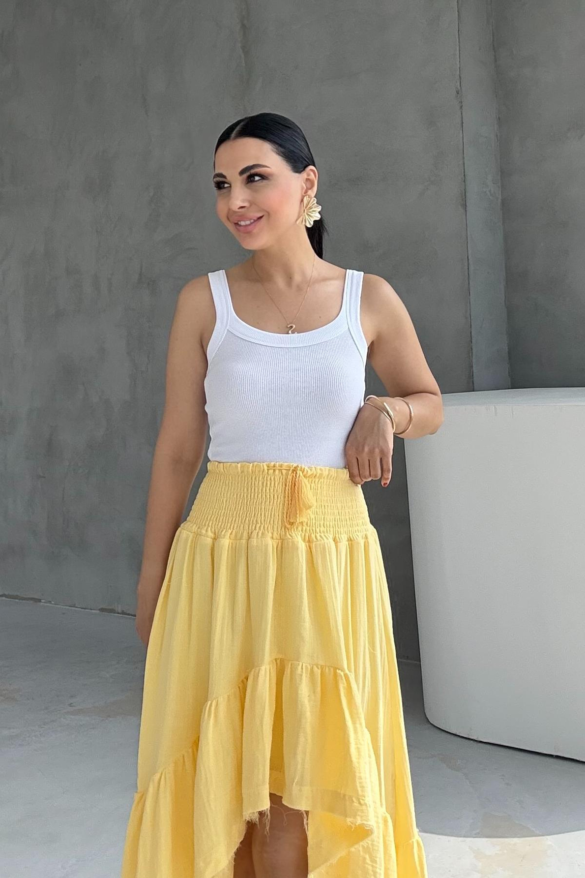 Beyaz Slim Fit Dar Kesim U Yaka Fitilli Atlet
