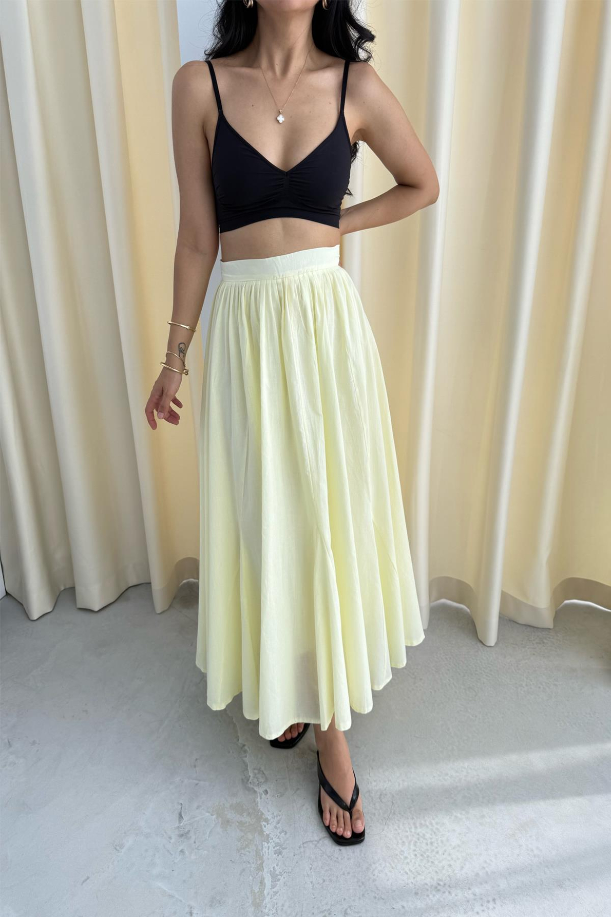 Butter Yellow Pinterest Dökümlü Premıum Etek