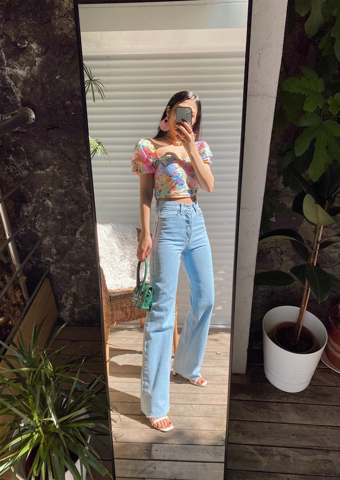 Buz Mavi Yüksek Bel Straight Fit Jean