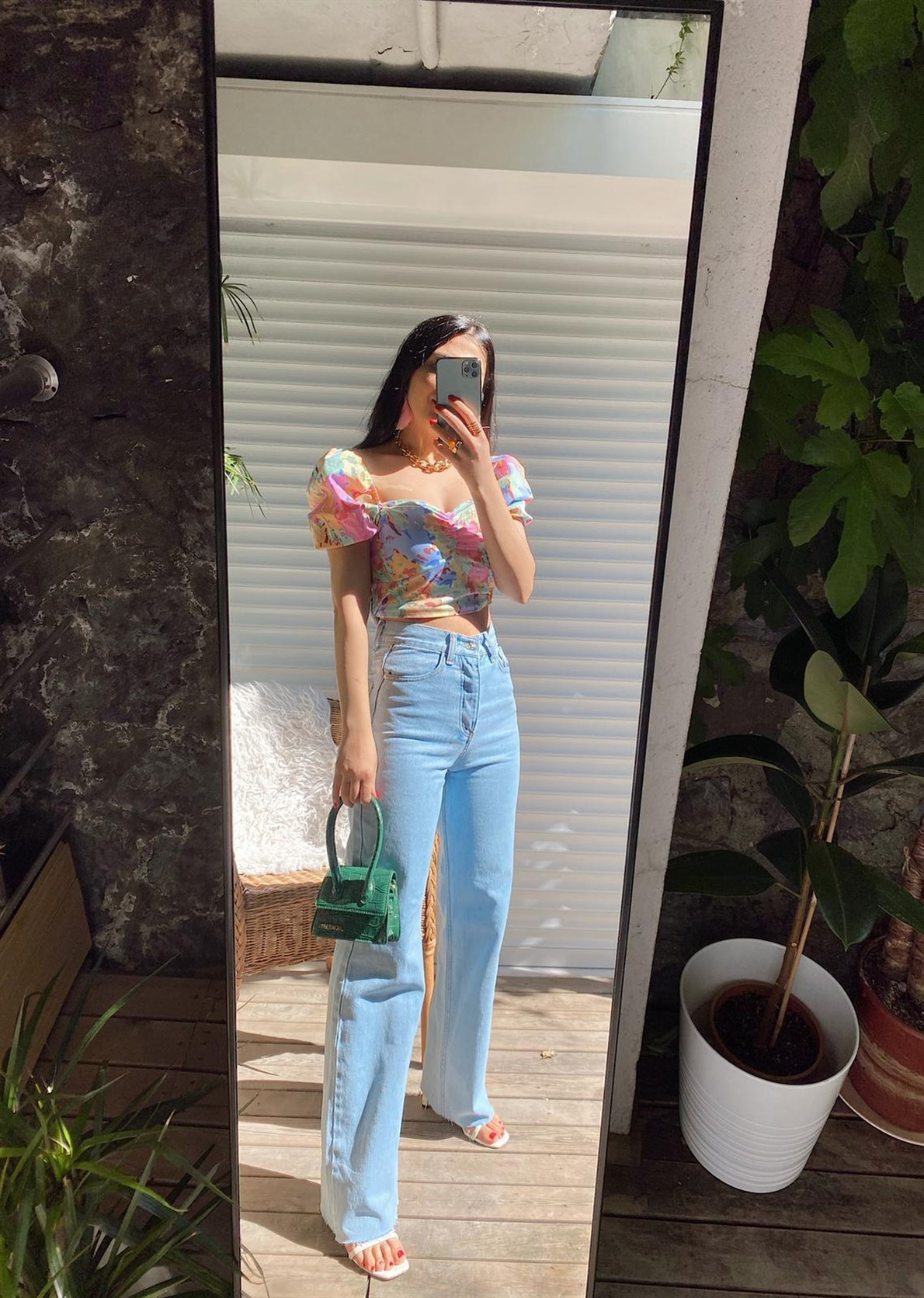 Buz Mavi Yüksek Bel Straight Fit Jean