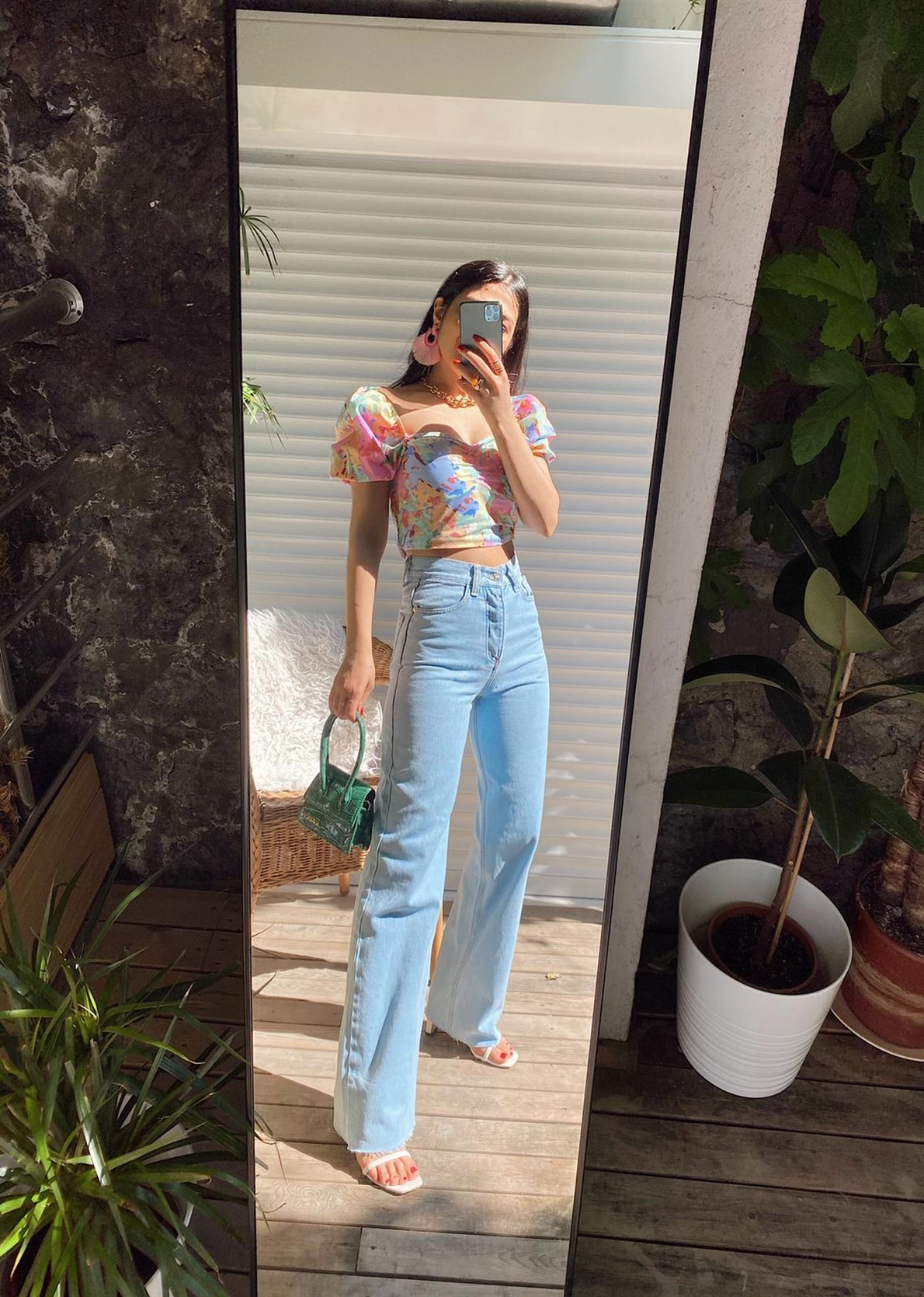 Buz Mavi Yüksek Bel Straight Fit Jean