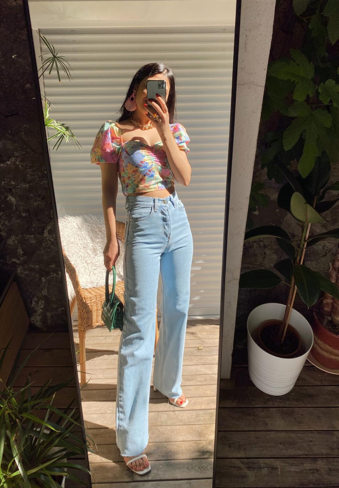 Buz Mavi Yüksek Bel Straight Fit Jean