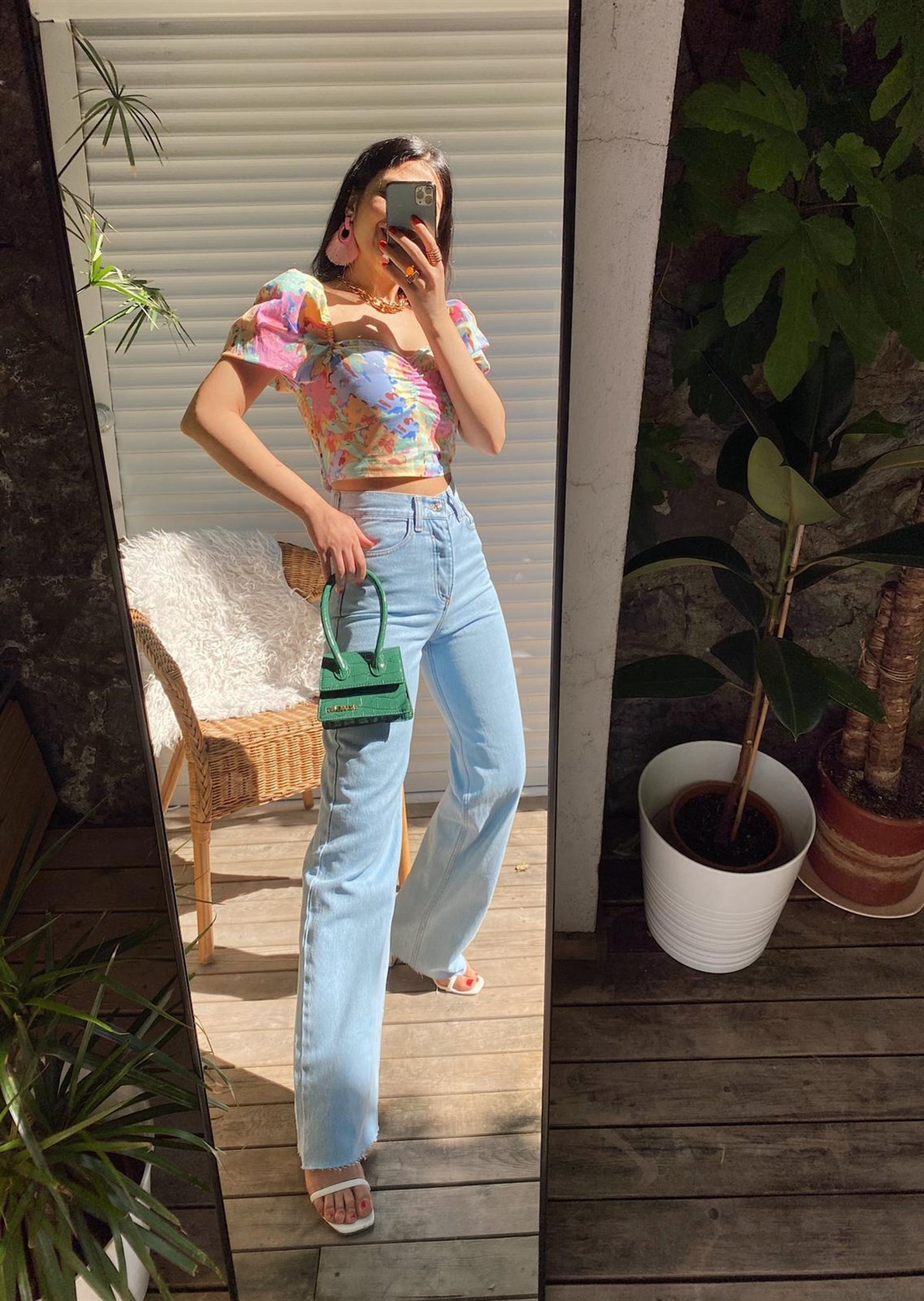 Buz Mavi Yüksek Bel Straight Fit Jean
