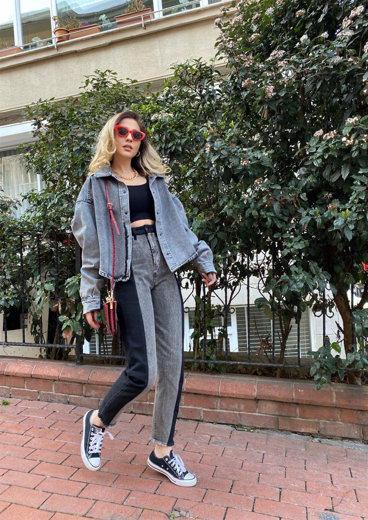 Contrast Füme Mom Jean