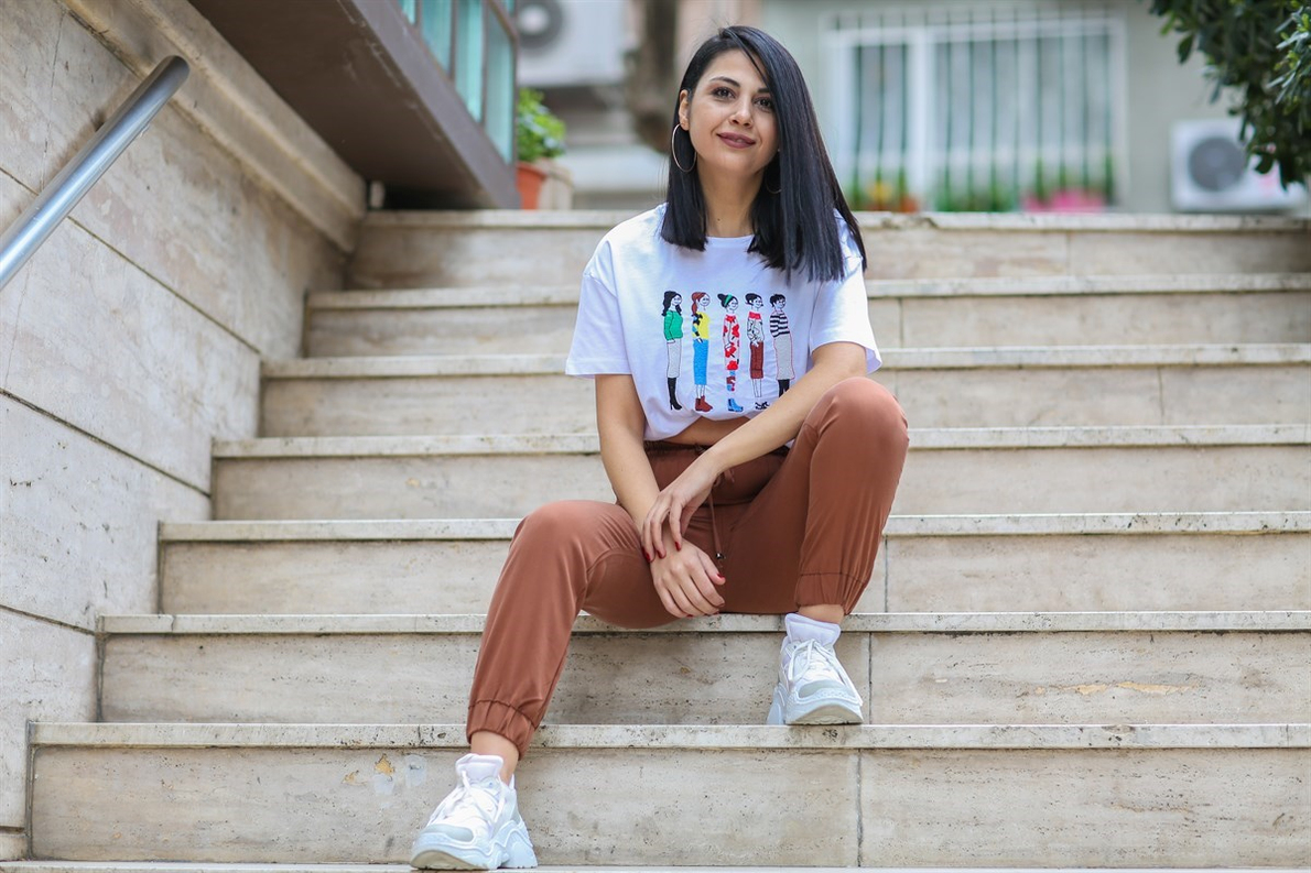 Cream&Rouge Kiremit Renk Paçası Lastikli Pantolon
