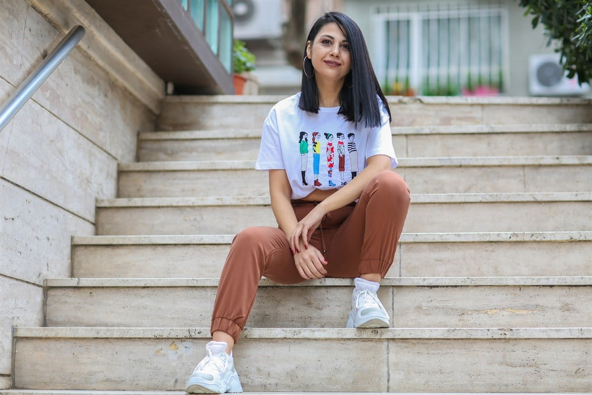 Cream&Rouge Kiremit Renk Paçası Lastikli Pantolon
