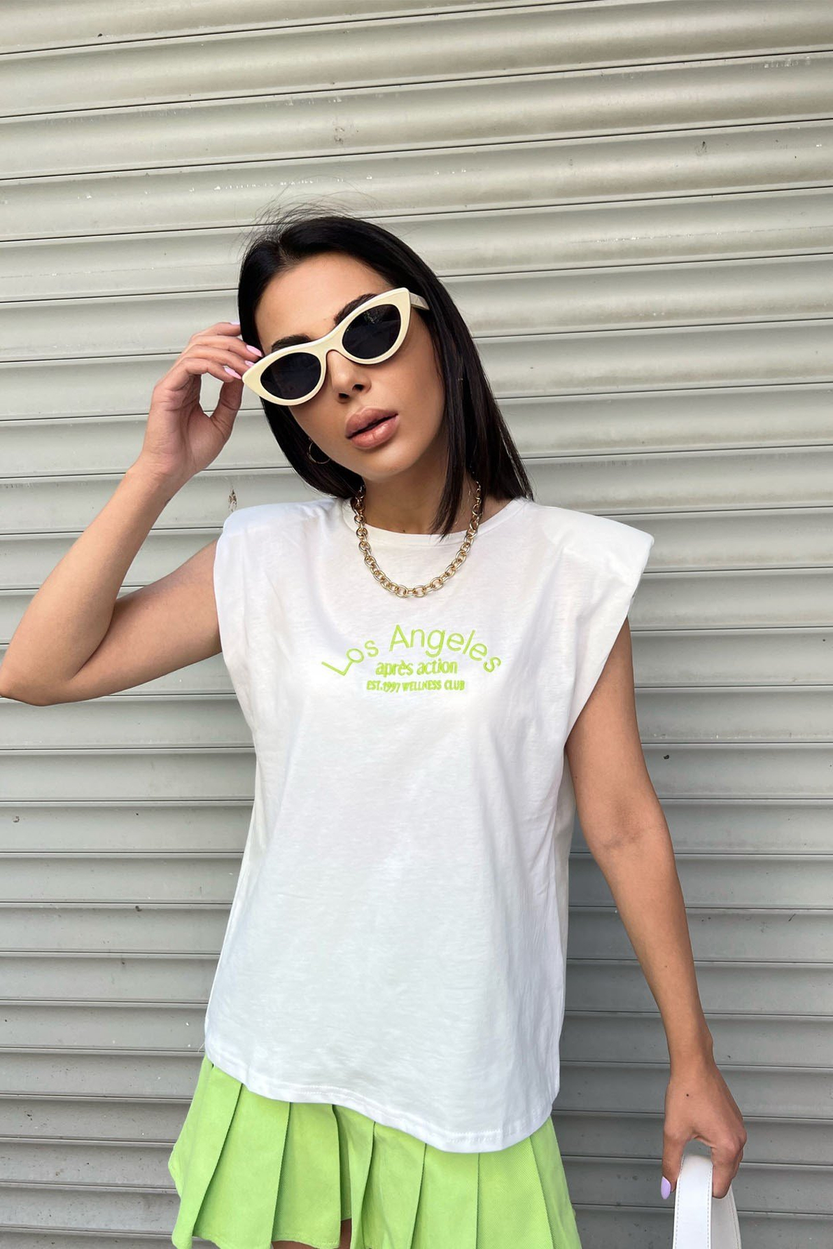Ekru Nakış Detaylı Vatkalı T-Shirt