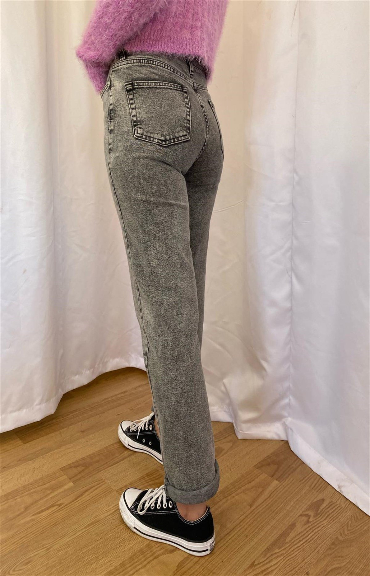 Füme Yüksek Bel Mom Jean