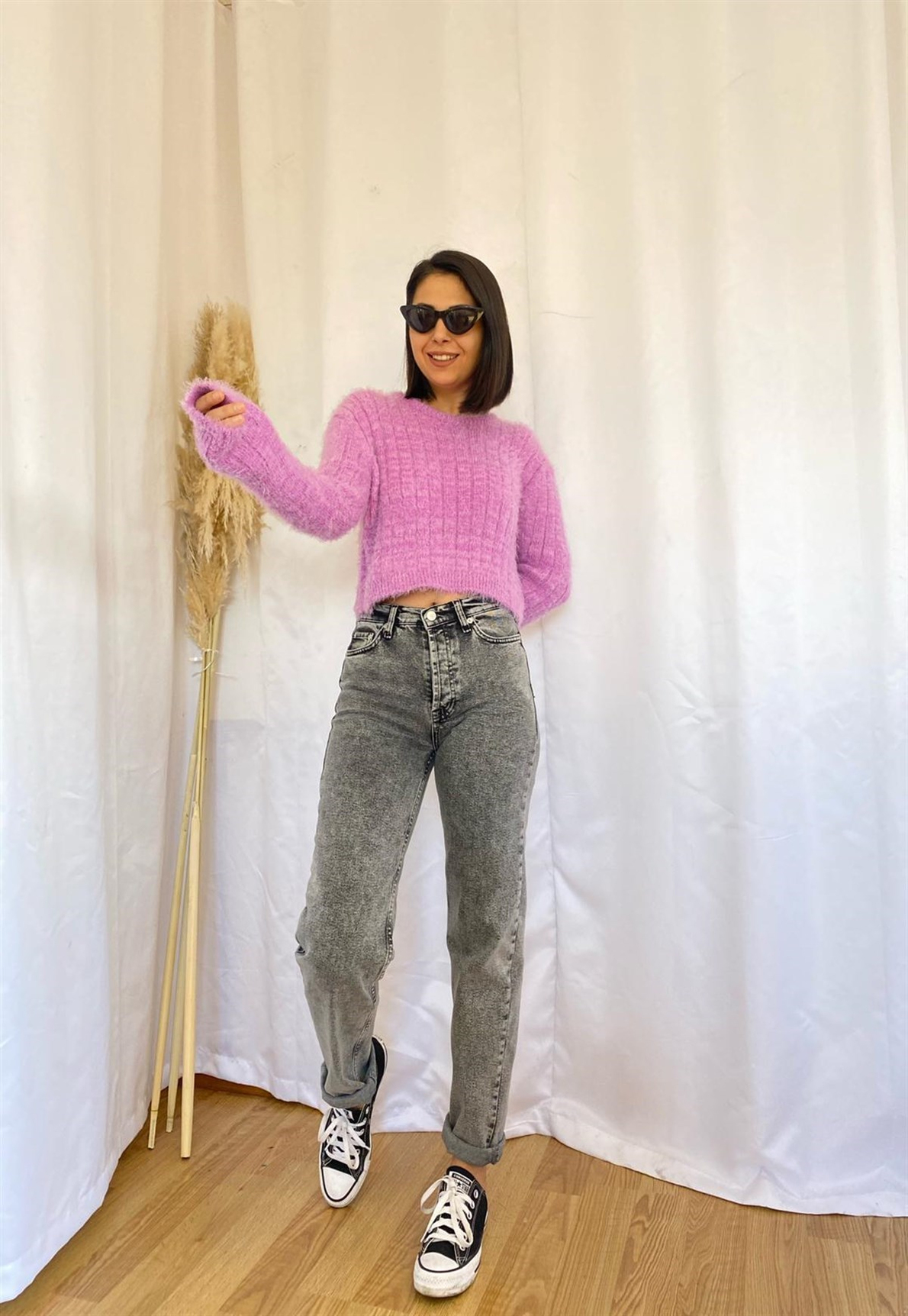Füme Yüksek Bel Mom Jean