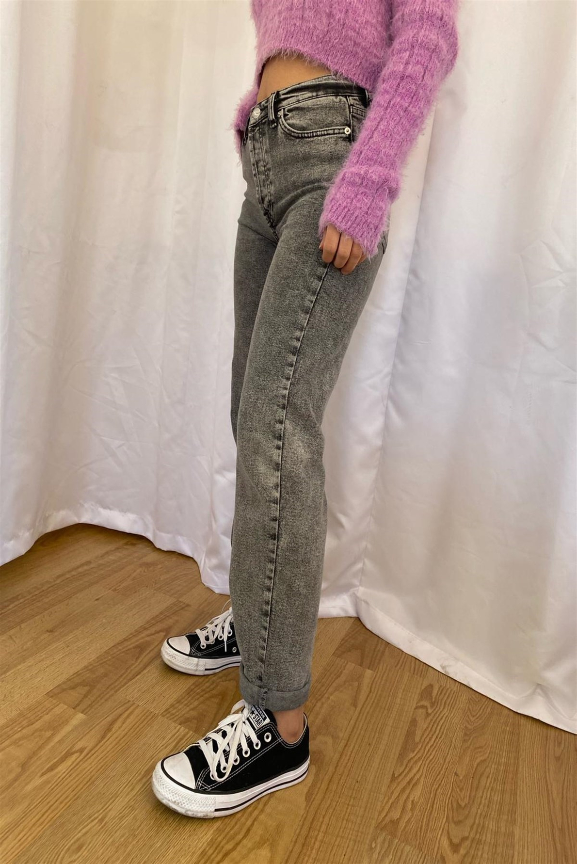 Füme Yüksek Bel Mom Jean