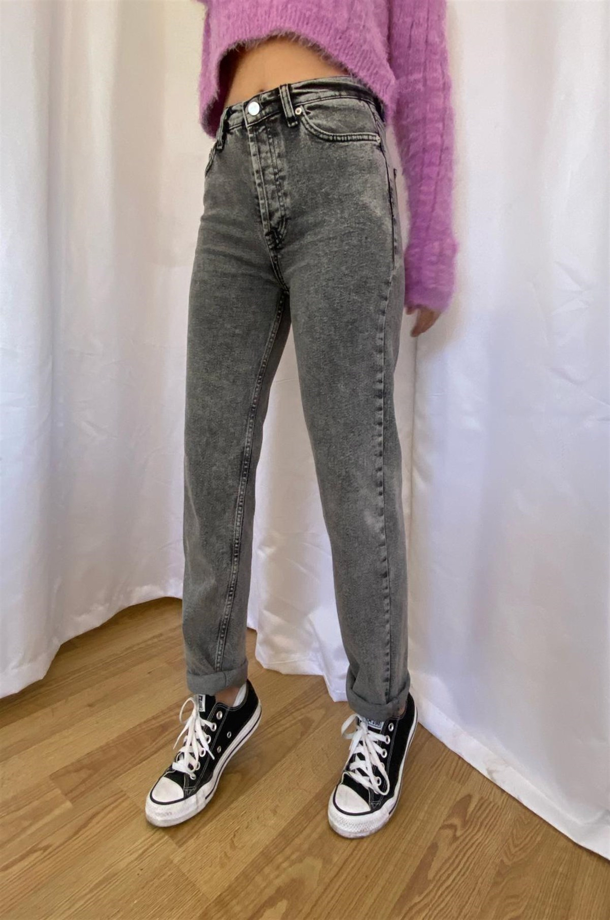 Füme Yüksek Bel Mom Jean