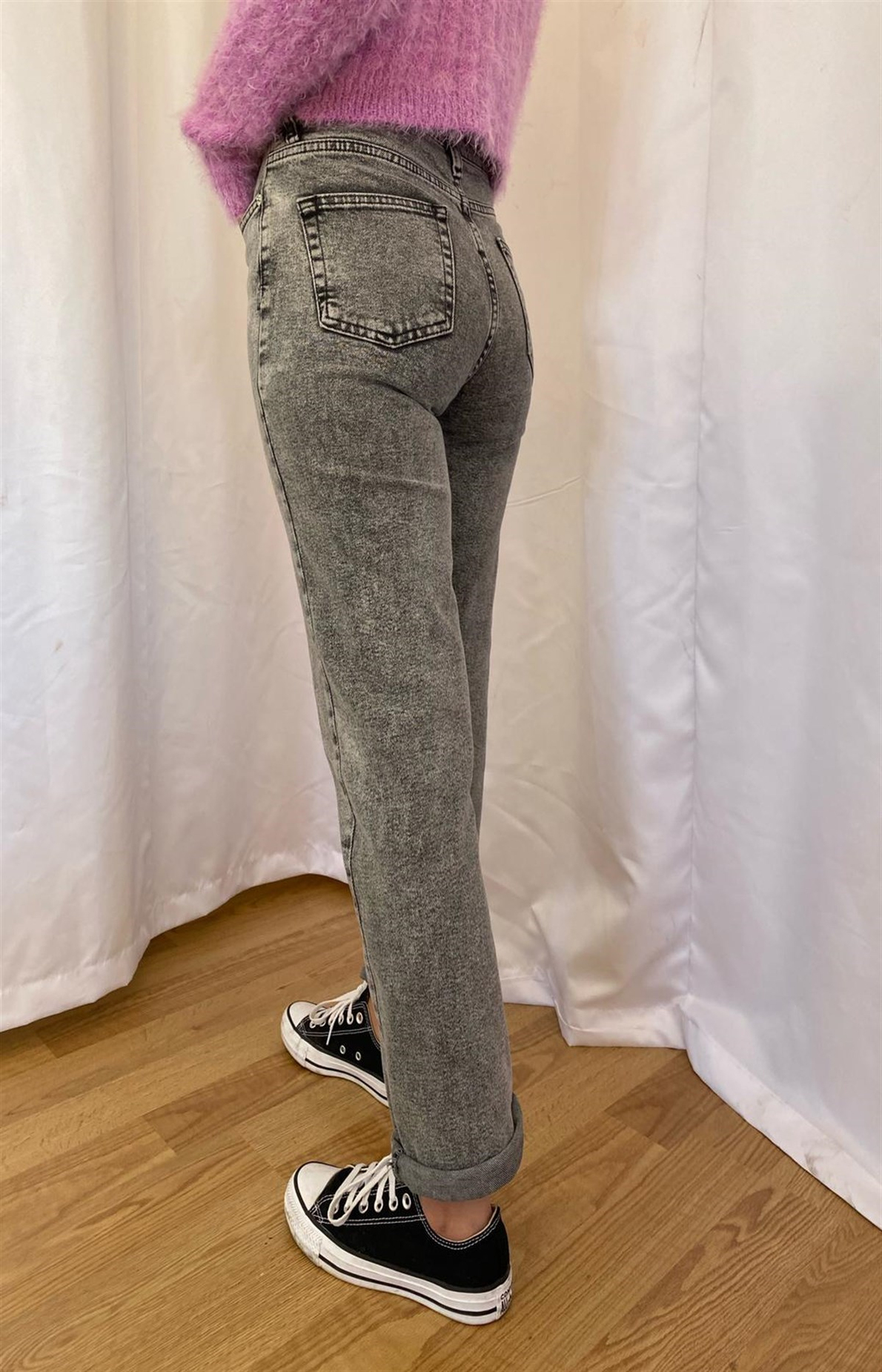 Füme Yüksek Bel Mom Jean