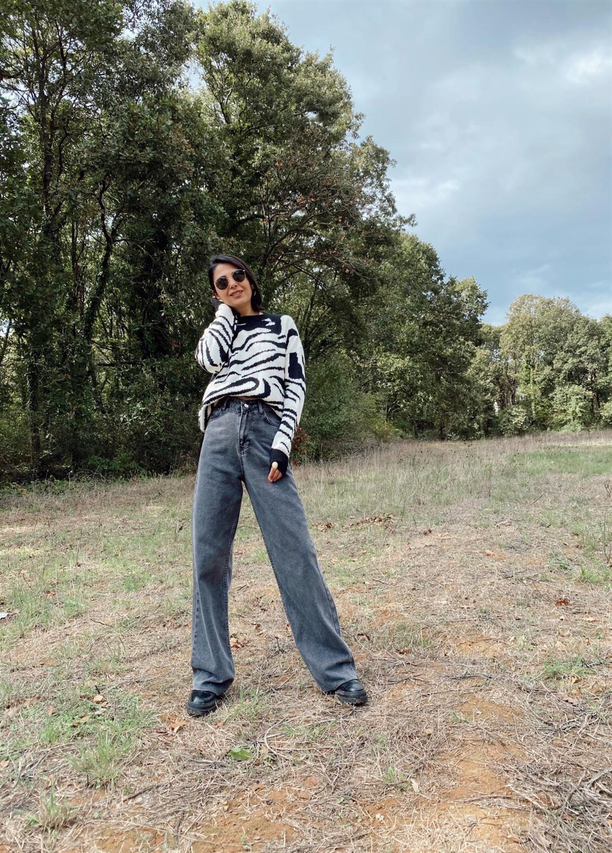 Füme Yüksek Bel Straight Fit Jean