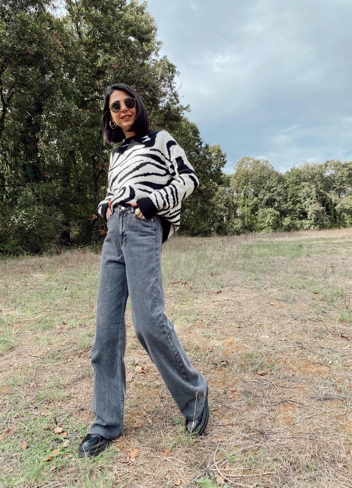 Füme Yüksek Bel Straight Fit Jean