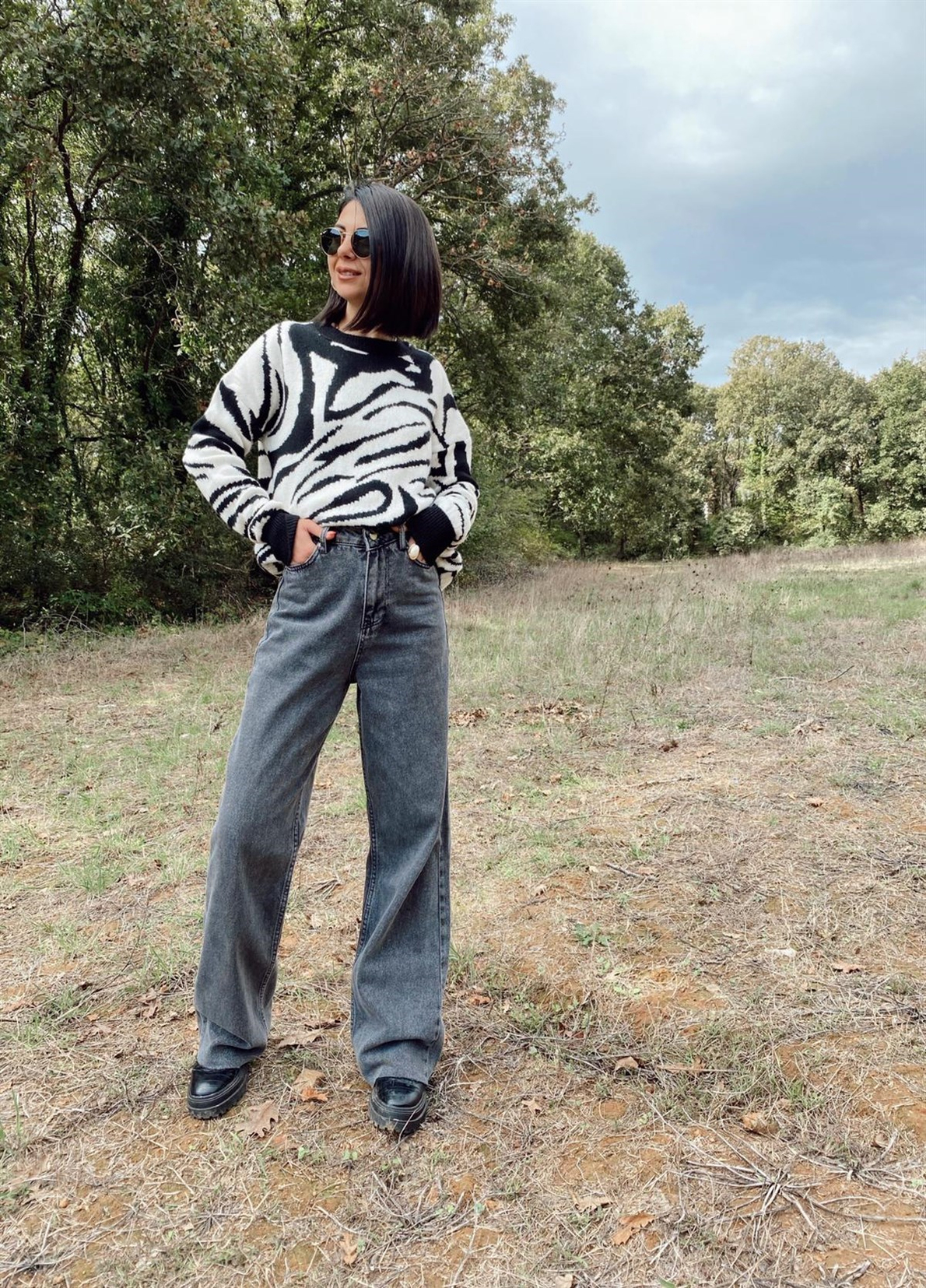 Füme Yüksek Bel Straight Fit Jean