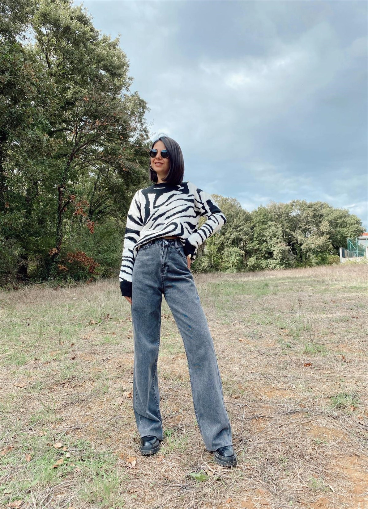 Füme Yüksek Bel Straight Fit Jean