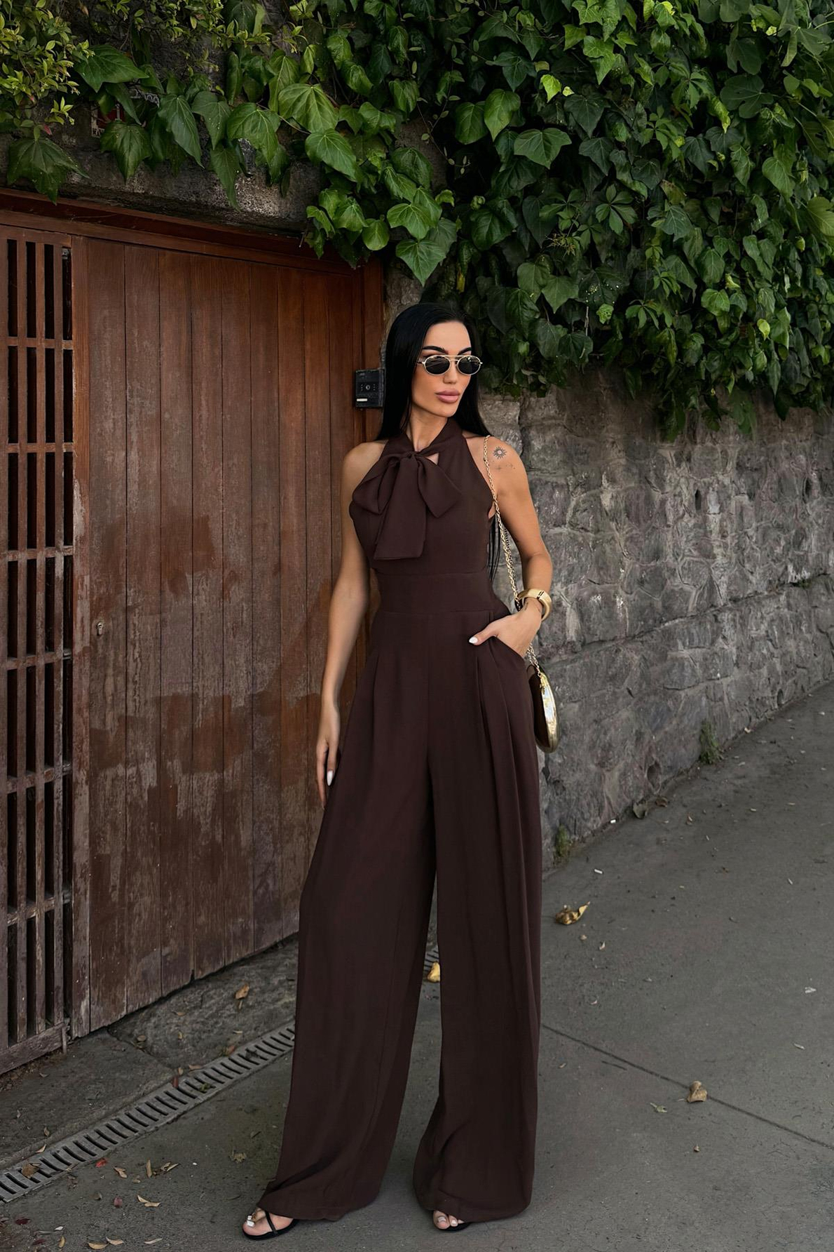 Kahve Rahat Kesim Bağlama Detaylı Tulum