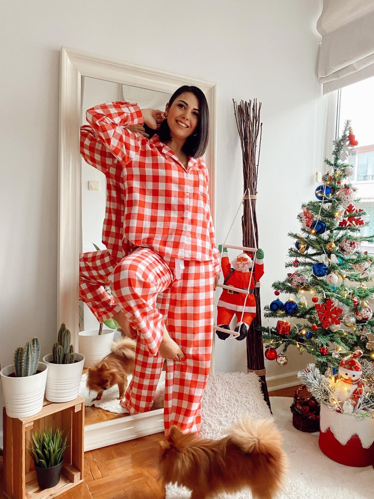 Kırmızı Ekoseli Pijama Takım