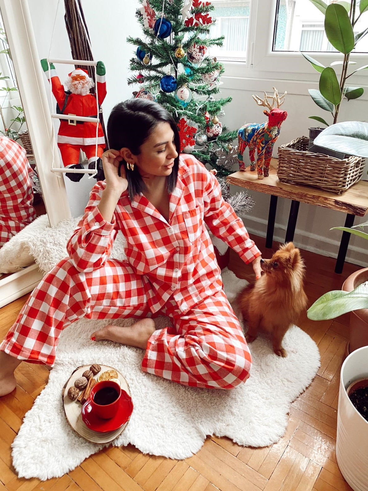 Kırmızı Ekoseli Pijama Takım
