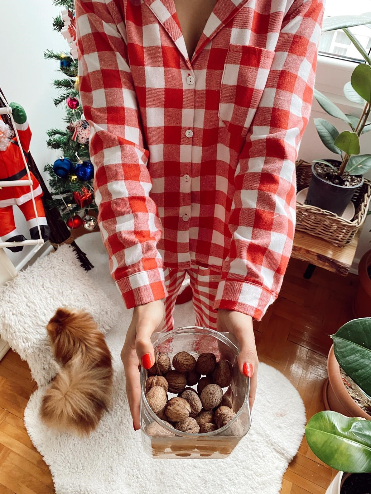 Kırmızı Ekoseli Pijama Takım