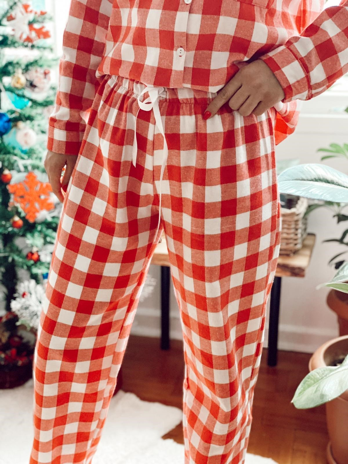 Kırmızı Ekoseli Pijama Takım