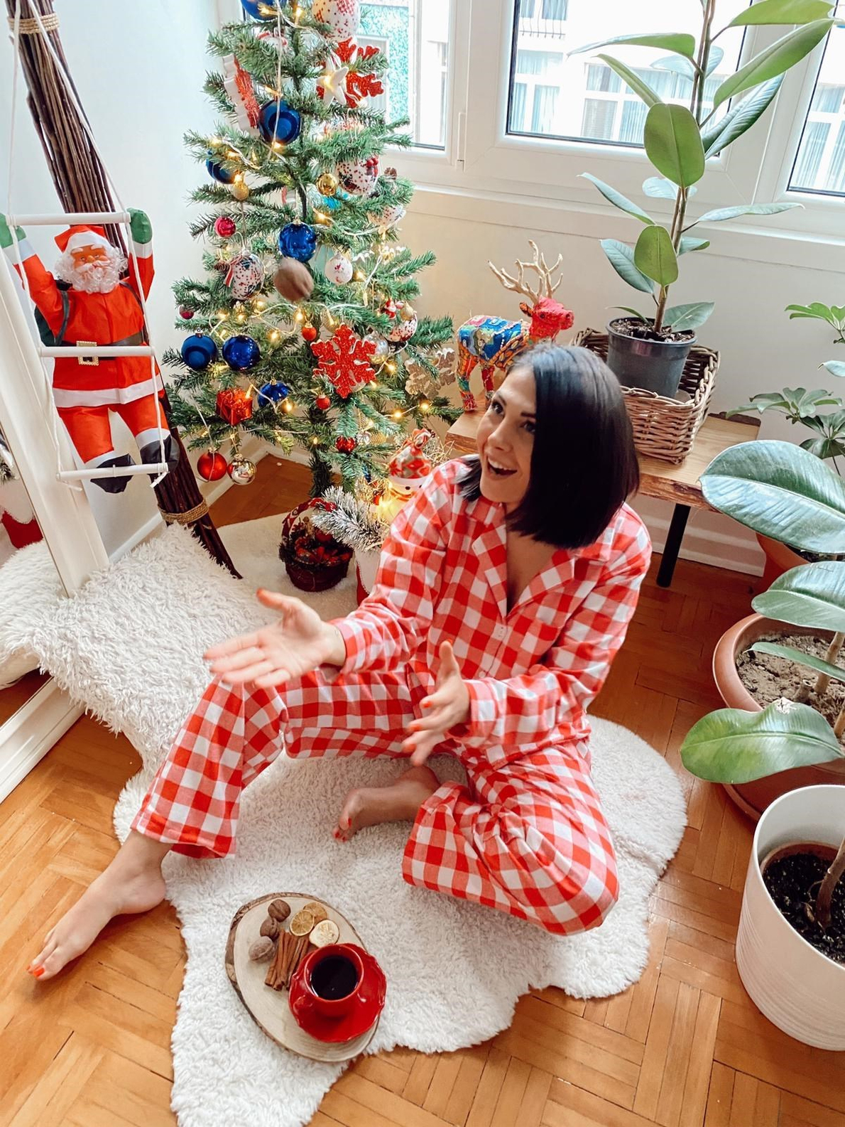 Kırmızı Ekoseli Pijama Takım