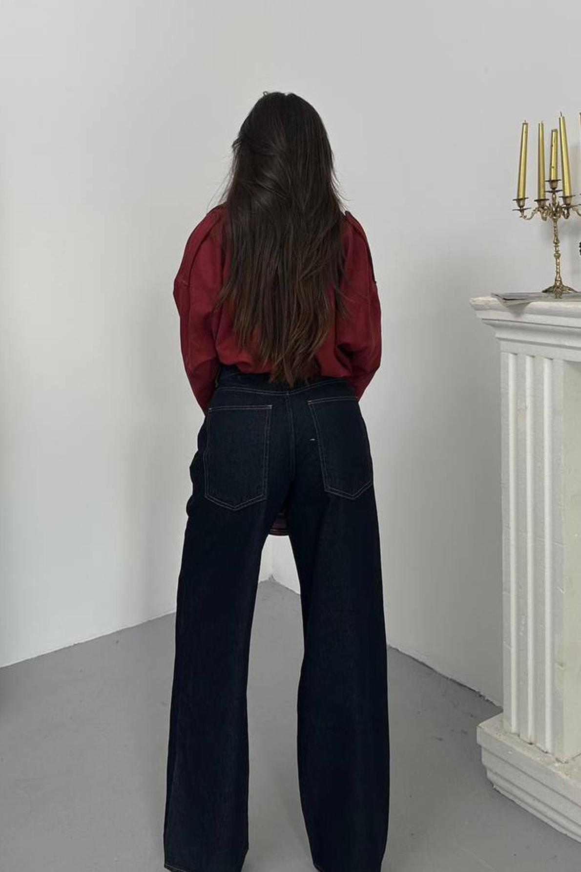 Lacivert Kot Baggy Pantolon