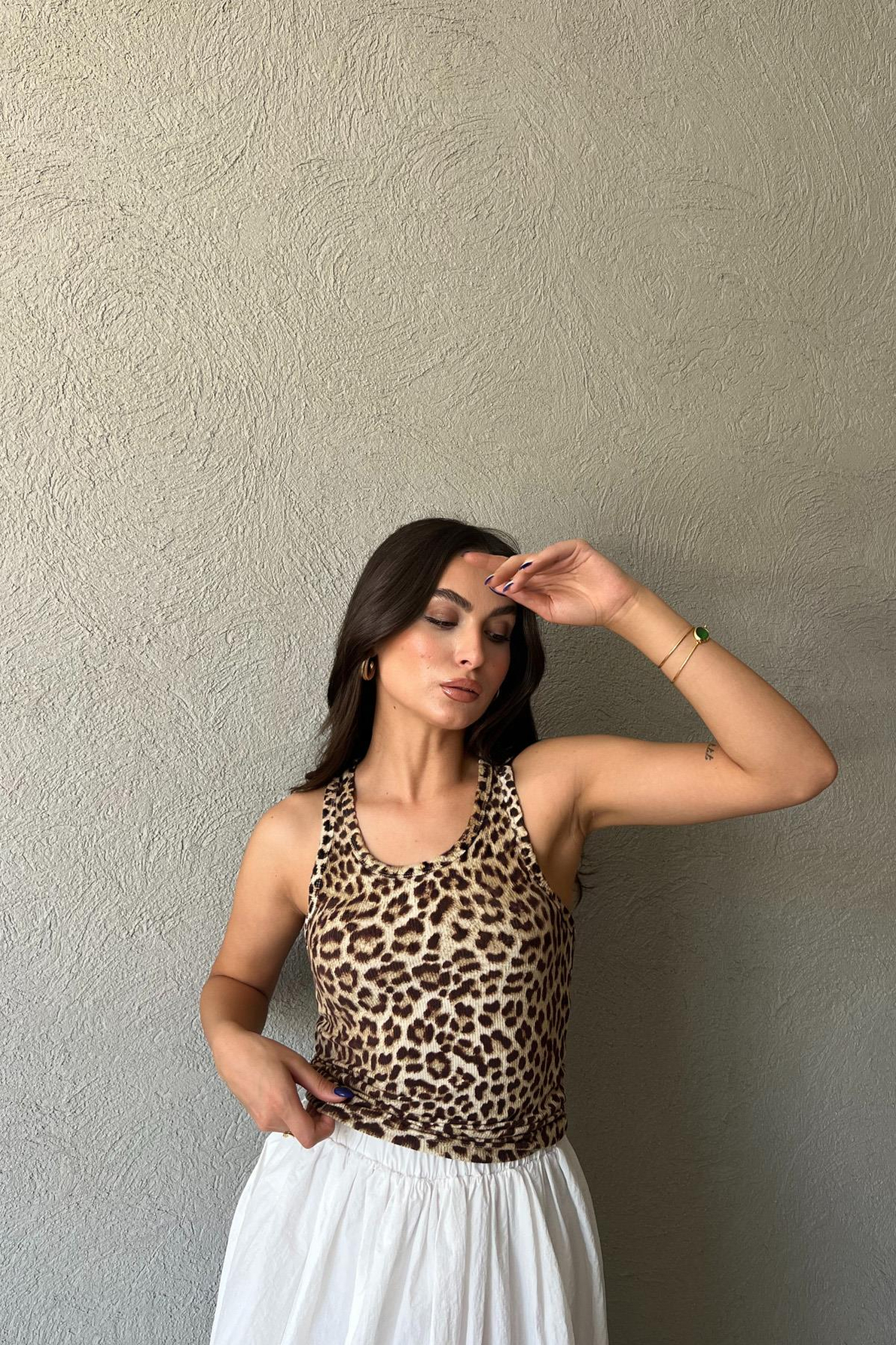 Leopar Desen Marka Model Atlet
