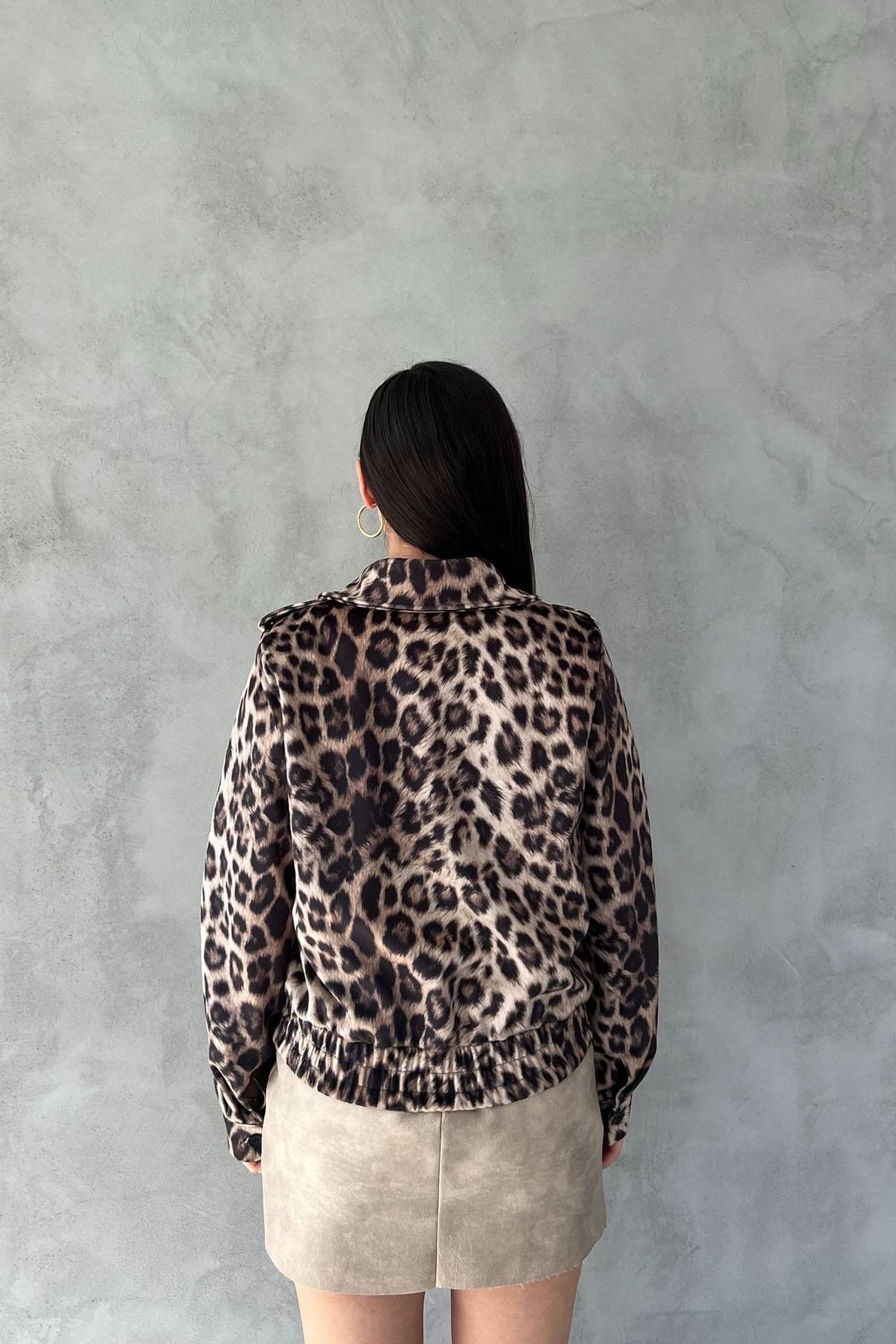 Leopar Desen Premium Süet Ceket