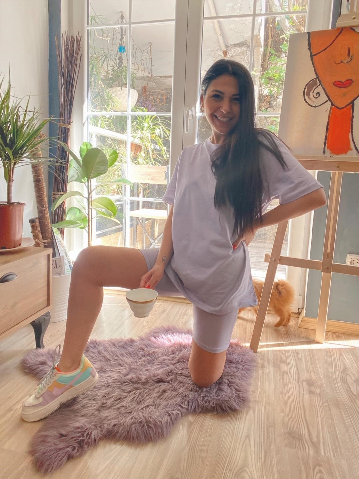 Lila Tayt Tshirt Takım