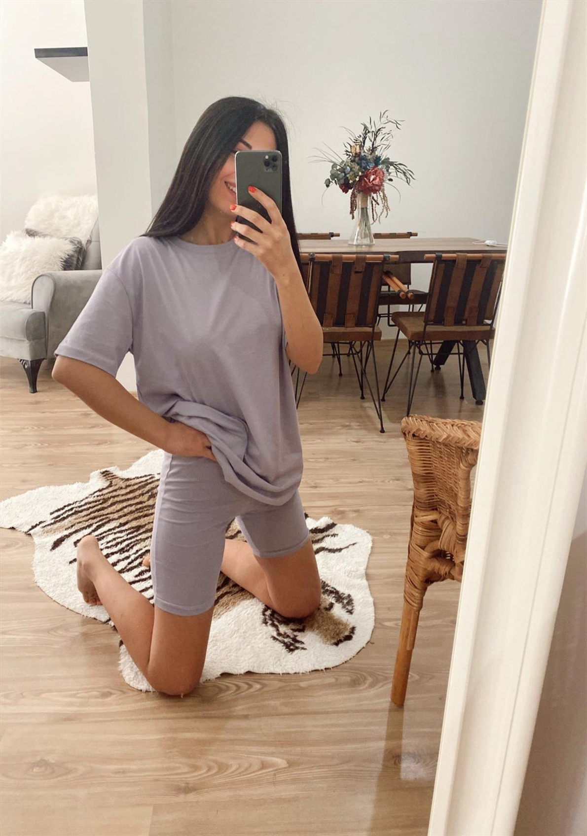 Lila Tayt Tshirt Takım