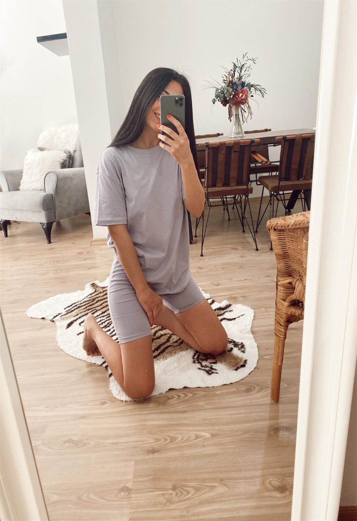 Lila Tayt Tshirt Takım
