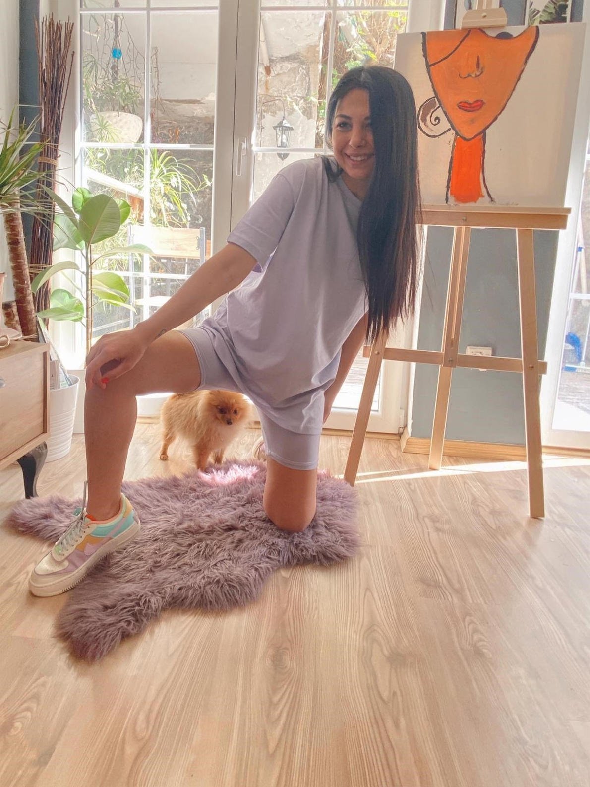 Lila Tayt Tshirt Takım